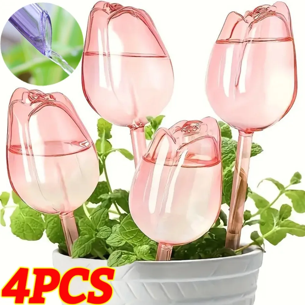 4개/1세트 자동 점적 관수 장치, 플라스틱 튤립 모양 - Self Watering Insert 리뷰 및 가격