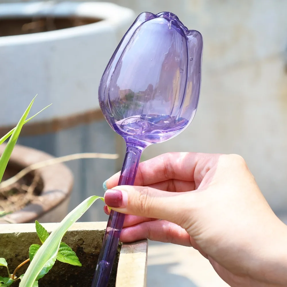 4개/1세트 자동 점적 관수 장치, 플라스틱 튤립 모양 - Self Watering Insert 리뷰 및 가격